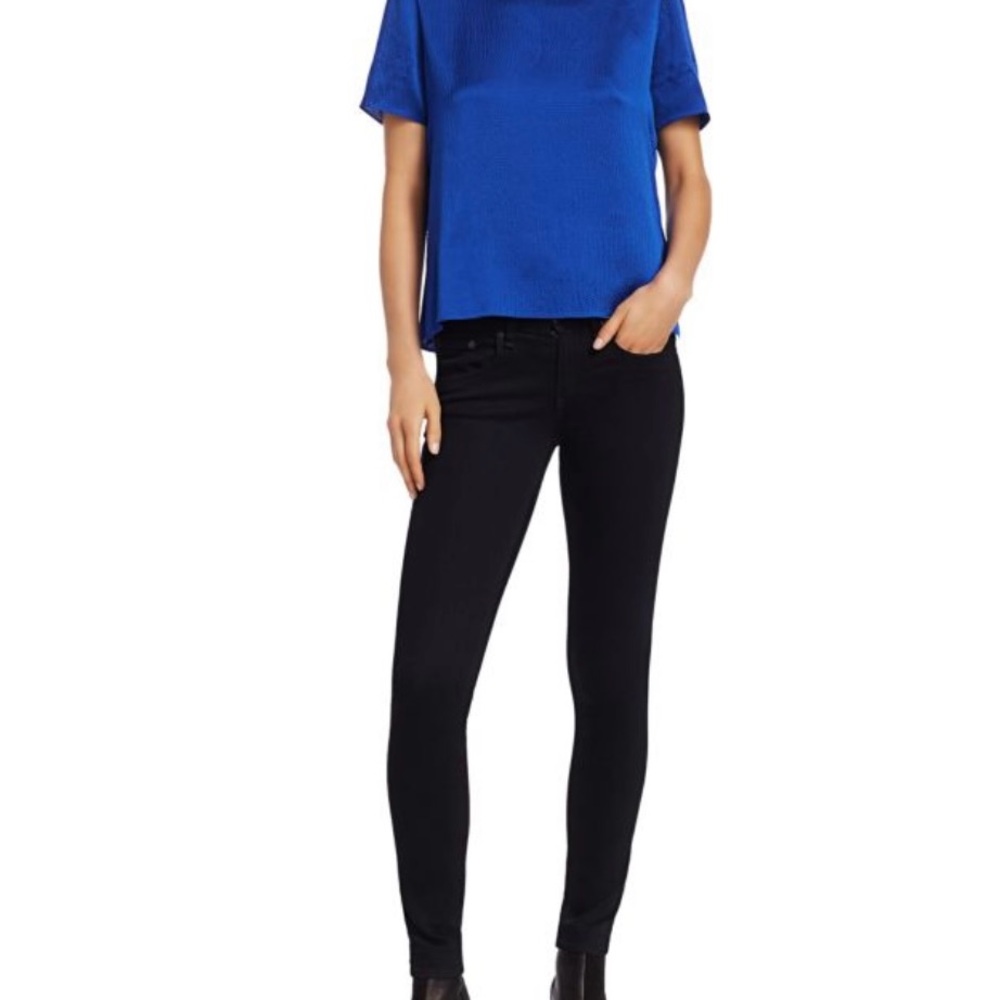 rag & bone Vibrant Blue Silk Short Sleeve Top Small NWT
